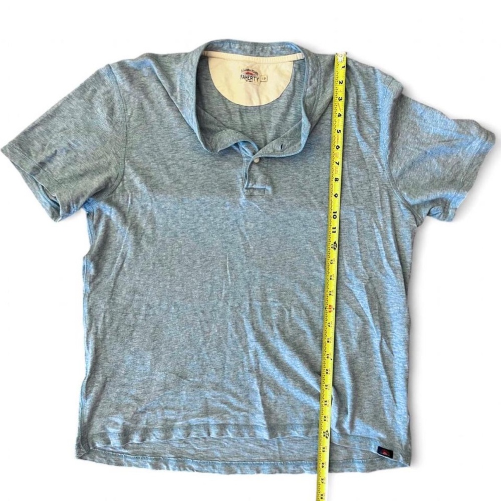 Faherty Light Blue Polo Short Sleeve Tee Shirt - Picture 7 of 9